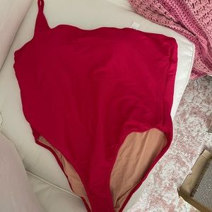 J.Crew One shoulder ribbed swimsuit